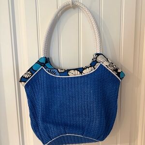 Blue and Black Women's Tote Bag